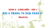 Bài 4 trang 74 SGK Toán 6 tập 1 Cánh Diều